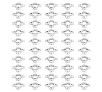 50 Pcs Electric Fence Insulators, Pulse Electric Fence Terminal Rod Insulators, Multidirectional ABS High Voltage Resistant Insulators with 3.2 cm Hole for Farm Livestock and Perim (Gris)