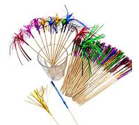 50 PCS Feu D'artifice Cocktail Bâtons, Feu D'artifice Bambou Bois Bâton de Cocktail pour La Décoration de Gâteaux, Articles de Fête, Décoration de Noël