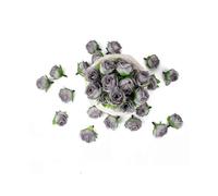50 Pcs Grey Artificial Rose Flower Heads for DIY Wedding Bouquets and Crafts
