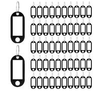 50 PCS Llaveros Con Etiqueta Intercambiable, Llaveros de Plástico para Escribir Con Etiqueta Intercambiable, Etiquetas Para Llaves, Key Tags para Llaves, Mascotas, Equipaje y Etiquetas de Memoria