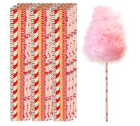 50 PCS Palitos de algodón de azúcar, lindas pajitas, conos, hermosos accesorios para postres, suministros para algodón de azúcar, suministros para azúcar y conos, adecuados para fiestas animadas