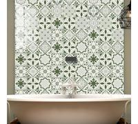 50 pcs Pegatinas De Baldosas, Azulejos Adhesivos Cocina Vinilo Adhesivo Muebles Pared Decoracion BañO, Suelo Autoadhesivo, Papel Vinilico Cocina Antisalpicaduras, Clásico americano verde claro
