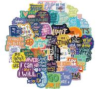 50 Pcs Pegatinas Frases Motivadoras, Stickers Inspiradoras Positivas deImpermeable Vinilo para Scrapbooking Journaling Diario Botella Agua Tablet Ordenador Portatil Maletas Skateboard Bici Patinete