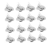 50 Pcs Pin Silver Corsage Disk Brooches Materials for Crafts Bezel Setting Making Blank Accessories Brooch Base Metal