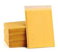 50 PCS Sobres De Burbujas De Papel Kraft Sobres Acolchados Sobres De Envío Bolsa De Embalaje De Envío De Espuma Bolsas De Almacenamiento De Mensajería-amarillo-13 * 15cm