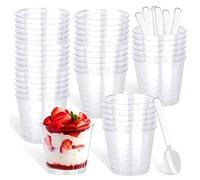 50 Pcs Vasos Postre Plastico, 120 ml Vasos Postres, Vasos Postre, Vasitos Plastico Postres, Vasitos Postres, Vasitos Aperitivos Vasitos Aperitivos, Copas Postre Plástico