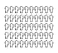 50 Pcs Wire Rope Thimble, Stainless Steel Cable Thimbles Loop Protector for Shipbuilding Industry (M4（4mm）)