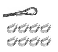 50 Pcs Wire Rope Thimble, Stainless Steel Cable Thimbles Loop Protector for Shipbuilding Industry (What（um）)