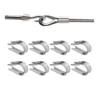 50 Pcs Wire Rope Thimble, Stainless Steel Cable Thimbles Loop Protector for Shipbuilding Industry (With（Uncle）)