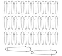 50 PcsImperdibles Grandes, Imperdibles de Seguridad, Imperdibles Broches Metálicos para DIY Manualidades Costura Bricolaje Ropa colchones Faldas escocesas (Plateado, 1,8 x 75 mm)
