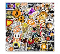 50 pegatinas Bitcoin para ordenador portátil, teléfono, guitarra, monopatín, portátil, moto, bicicleta, vinilo, resistente al agua, estética, Crypto, moneda virtual, niños, adultos
