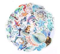 50 Pegatinas de Animales Marinos y Océano para Niños - Vida Marina Bajo el Mar para Botellas, Ordenador Portátil, Álbum de Recortes y Teléfono
