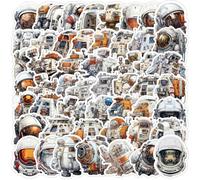50 pegatinas de astronauta espacial, paquetes de pegatinas de cápsula espacial para niños y adolescentes espaciales, pegatinas de astronave impermeable de vinilo