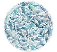 50 pegatinas de ballenas para niños, adolescentes y adultos, acuarela, animales marinos, pegatinas para botellas de agua, coche, portátil, bicicleta, monopatín, snowboard, equipaje, casco, motocicleta