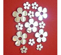 50 pegatinas de espejo con forma de flores pequeñas, diferentes tamaños para habitación infantil, decoración del hogar, manualidades y scrapbooking