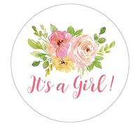 50 pegatinas de fiesta de bebé con diseño floral para fiestas de jardín, colección de baby shower, 5 cm.