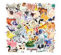 50 pegatinas de granja, mini decoraciones de granja, pegatinas de animales de granja, decoración de animales de granja, pegatinas decorativas, decoración de artículos para niños y niñas