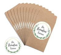 50 pegatinas de lágrimas de alegría para bodas y bolsas de papel marrón, embalaje para las lágrimas de alegría, pañuelos, decoración vintage de boda