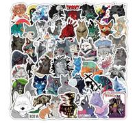 50 pegatinas de lobos, juego de pegatinas de vinilo impermeables para ordenador portátil, niños, coches, motos, bicicletas, patinetas, maletas, ordenadores, pegatinas de graffiti