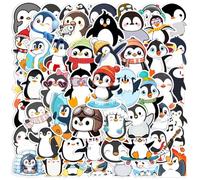 50 pegatinas de pingüino lindo para niños, adolescentes, adultos, niños, dibujos animados, animales, pegatinas impermeables para álbumes de recortes, coche, monopatín, equipaje, botella de agua