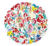 50 pegatinas de sirena, adorables pegatinas de princesa sirena, juego de pegatinas kawaii de vinilo impermeable DIY para monopatín, coche, portátil, guitarra, adolescentes, niños