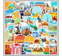 50 Pegatinas de Viaje Aesthetic Pequeño Stickers de Vinilo para Diario Scrapbooking Album Fotos Recortes Maletas Kindle Laptop Skateboard