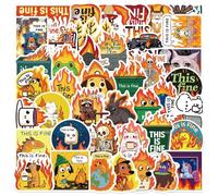 50 pegatinas de vinilo con diseño de This is fine, resistentes al agua | Varios elementos decorativos para personalizar el portátil, la bicicleta, el casco, la botella de agua, la maleta