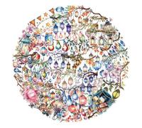 50 pegatinas de vinilo con luces estéticas, vintage, transparentes, bonitas pegatinas de graffiti, impermeables, pegatinas de fantasía retro para álbumes de recortes, diario, álbum de fotos, portátil