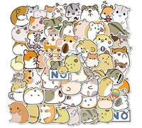 50 pegatinas de vinilo para hámster, impermeables, para animales de dibujos animados, para caja de equipaje, para niños, portátil, botellas de agua, nevera, álbum de recortes
