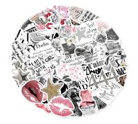 50 pegatinas decorativas de PET, pegatinas de scrapbooking para botella de agua, diario, cuaderno, portátil, guitarra, equipaje, cubierta de teléfono, pegatinas educativas