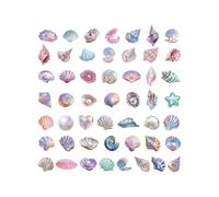 50 pegatinas estéticas marinas con tema de animales marinos para álbumes de recortes, portátil, diario, fundas de teléfono, álbum, equipaje, álbum de recortes, autoadhesivo