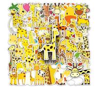 50 pegatinas lindas de jirafa para adolescentes, niños y adultos, pegatinas impermeables estéticas de animales para scrapbook, guitarra, equipaje, bicicleta, teléfono, monopatín, portátil, botellas de