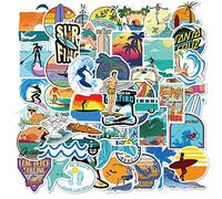50 pegatinas para surf, vinilo resistente al agua, para bricolaje, equipaje, nevera, monopatín, moto, bicicleta, teléfono decorativo, grafiti