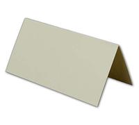 50 pequeñas tarjetas de mesa de color crema neutro, universales, estables, de un solo color, 8 x 4 cm, con rotulador para escribir