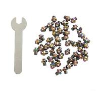 50 pernos de pedal de bicicleta robustos de acero inoxidable antideslizantes para una conducción segura en varios tipos de bicicletas, llave práctica (colores)