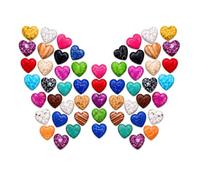 50 piedras de corazón, coloridas piedras preciosas naturales en forma de corazón, piedras de la suerte, amuleto de la suerte para meditación, equilibrio de energía y decoración