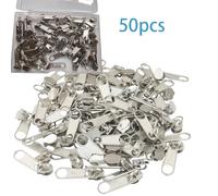50 piezas + 1 #3 Deslizadores de cremallera plateados de repuesto, compatibles con cremalleras de de nailon, kit de reparación para equipaje, chaquetas, carteras y bolsos