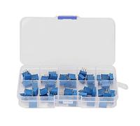 50 piezas 10 valores 100 Ohm a 200 K Ohm Azul Variable Resistor Trimmer Pot Surtido Kit Componente Electrónico 3296 W con Caja de Almacenamiento