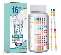 50 Piezas 16 en 1 Tiras Prueba Agua, Prueba de Agua de Piscina y SPAs y Agua Potable, Kit Análisis Tiras de Prueba de Agua Con 16 Parámetros, Análisis de Dureza Total, pH Prueba, Alcalinidad