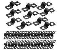 50 Piezas Abrazadera para Tubos en U 6mm, 2 Agujero Cable Clips de Acero Inoxidable, Mini Grapas Sujeta Cables para Sistema de Fijación Cables Tubos Pared Alambres de Cercas