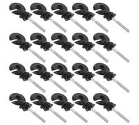 50 Piezas Accesorio Atornillable, Aislador Negro | Acero Inoxidable y PP, Tubo Aislante para Alambre, Uso en Postes de Madera y Varilla, Control Perimetral