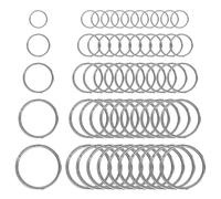 50 Piezas Aceros Inoxidables Anillas Llaveros, 30/28/25/20/15mm, Superficie Lisa, para Llaves, Colgantes Hechos a Mano, Etiquetas para Mascotas y Cascabeles (Plata)