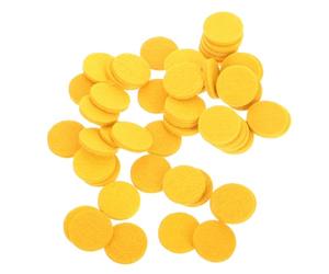 50 Piezas Almohadillas de Algodón Redondas para Aromaterapia | Absorción Alta y Difusión Uniforme, Repuestos para Medallones Difusores, Color Amarillo, Uso Personal