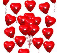 50 Piezas Amor Corazón Globos Rojo Corazón Globos para el día de San Valentín Aniversario de Bodas Compromiso Cumpleaños Jardín Graduación Fiesta de graduación decoración romántica