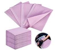 50 Piezas Baberos Dentales, Baberos Dentales Desechables 33cmx45cm Baberos de Tatuaje 3 Capas Baberos Impermeablespara Salón de Manicura, Suministros Técnicos para Uñas y Pestañasc (Morado)