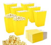 50 Piezas Bolsas de Palomitas de Maíz, Papel Contenedor Dulces Bolsas Palomitas, Cajas de Palomitas, Cartón Bolsas Palomitas mini cajas de papel para Picnics de Cine Preferencias de Boda (amarillo)