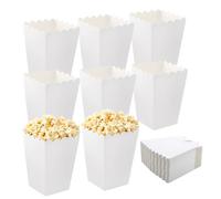 50 Piezas Bolsas de Palomitas de Maíz, Papel Contenedor Dulces Bolsas Palomitas, Cajas de Palomitas, Cartón Bolsas Palomitas mini cajas de papel para Picnics de Cine Preferencias de Boda (Blanco)