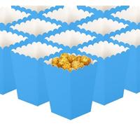 50 Piezas Bolsas de Palomitas de Maíz, Papel Contenedor Dulces Bolsas Palomitas, Cajas de Palomitas, Cartón Bolsas Palomitas mini cajas de papel para Picnics de Cine Preferencias de Boda (azul)