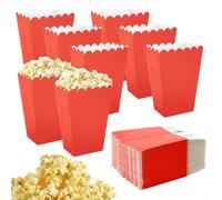 50 Piezas Bolsas de Palomitas de Maíz, Papel Contenedor Dulces Bolsas Palomitas, Cajas de Palomitas, Cartón Bolsas Palomitas mini cajas de papel para Picnics de Cine Preferencias de Boda (Rojo)