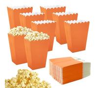 50 Piezas Bolsas de Palomitas de Maíz, Papel Contenedor Dulces Bolsas Palomitas, Cajas de Palomitas, Cartón Bolsas Palomitas mini cajas de papel para Picnics de Cine Preferencias de Boda (naranja)